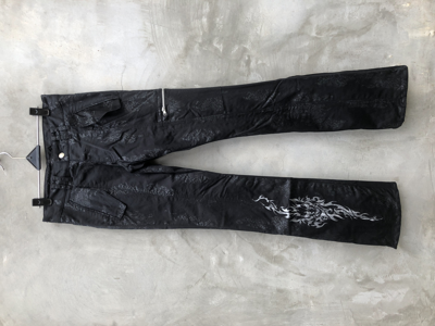 Pre-owned If Six Was Nine X Le Grande Bleu L G B H.naoto Anarchy Flared Snake Print Pants In Black