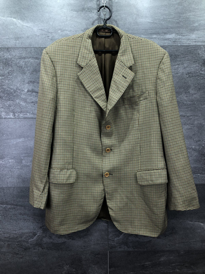 Pre-owned Burberry Vintage 80's Men's S Wool Suit Blazer Jacket In Brown