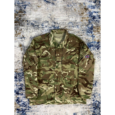 Pre-owned Vintage Britain Military Camuflage Army Jacket Combat In Multicolor