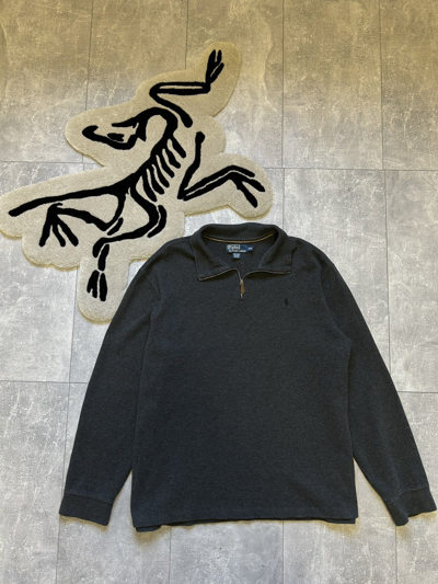 Pre-owned Polo Ralph Lauren X Vintage Mens Vintage Polo Ralph Laurent 1/3 Zip Sweatshirt Rugby Y2k In Grey