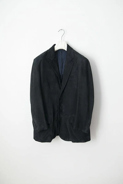 Pre-owned Helmut Lang Aw03 Blue Suede Blazer