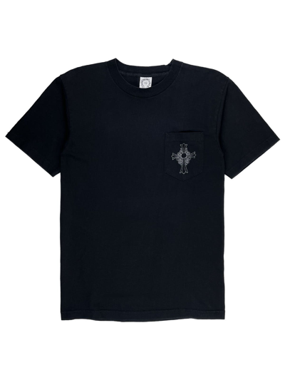 Pre-owned Chrome Hearts X Vintage Chrome Hearts Nyc Exclusive Scroll Logo Cross T-shirt In Black