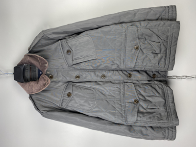 Pre-owned Hackett Quilted Casual Zip Jacket In Grey