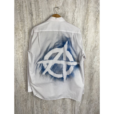 Pre-owned Archival Clothing X Avant Garde Vintage Custom Hand Anarhy Made Washed Trashed Faded Shirt In White
