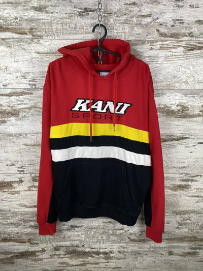 Pre-owned Karl Kani X Vintage Mens Vintage Karl Kani Big Logo Hoodie Streetwear Y2k Jacket In Red/black