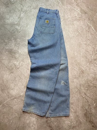 Pre-owned Carhartt X Carhartt Wip Carhartt Straight Jeans Simple Pant 34/32 Workwear In Blue