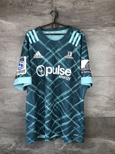 Pre-owned Adidas X Jersey Highlanders Adidas Primeblue 2019 Rugby Away Jersey Size 2xl In Blue