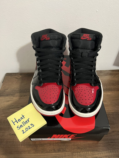 Pre-owned Jordan Nike Air Jordan 1 Patent Bred Shoes In Black Red White