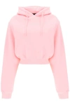 ROTATE BIRGER CHRISTENSEN CROPPED HOODIE WITH RHINESTONE STUDDED LOGO