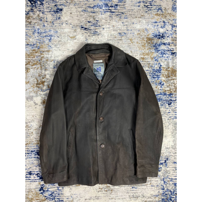 Pre-owned Vintage 90's Brown Leather Coat
