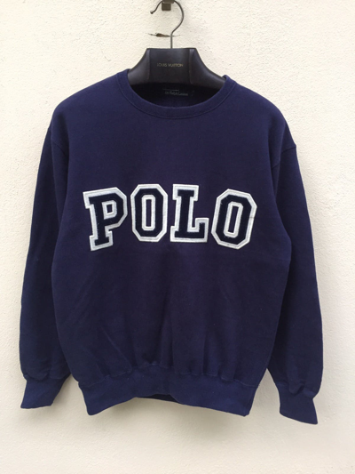 Pre-owned Polo Ralph Lauren Big Spellout Polo Sweatshirt In Blueblack