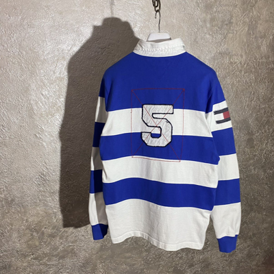 Pre-owned Tommy Hilfiger X Vintage Y2k Tommy Hilfiger 5 Xl Vintage Rugby Stripped Shirt In Stripe