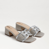 Sam Edelman Waylon Block Heel Slide Silver In Silver