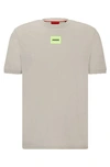 Hugo Boss Cotton-jersey T-shirt With Logo Label In Light Grey