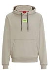 Hugo Cotton-terry Hoodie With Logo Label In Multi