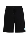 Hugo Boss Cotton-terry Regular-fit Shorts With Logo Label In Multi