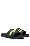 Hugo Boss Slides With Logo Strap In Black