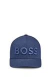 Hugo Boss Cotton-twill Five-panel Cap With Embroidered Logo In Blue