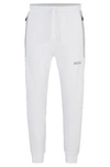 Hugo Boss Cotton-blend Tracksuit Bottoms With 3d-moulded Logo In White