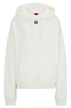 Hugo Boss Cotton-terry Hoodie With Stacked Logo And Kangaroo Pocket In White