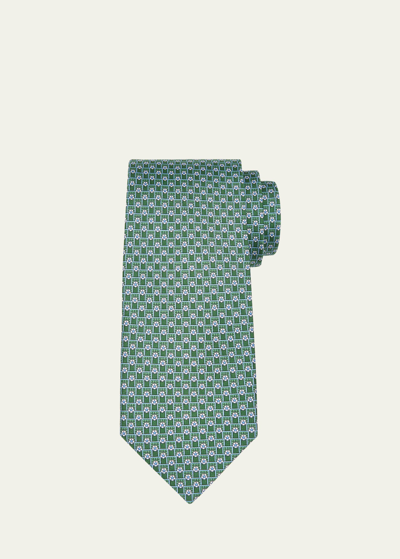 Ferragamo Men's Silk Soccer-print Tie In Frosa