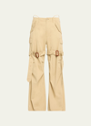R13 WIDE-LEG TRENCH CARGO PANTS