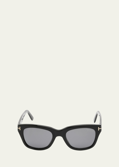 Tom Ford Sleek Acetate Cat-eye Sunglasses In Sblk/smkpz