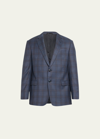 GIORGIO ARMANI MEN'S WINDOWPANE PLAID SPORT COAT