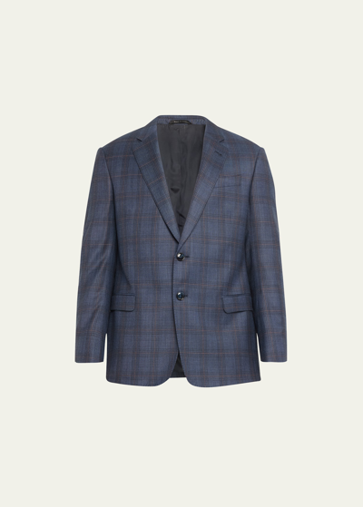 Giorgio Armani Men's Windowpane Plaid Sport Coat In Dark Grey