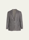 GIORGIO ARMANI MEN'S PLAID WINDOWPANE BLAZER