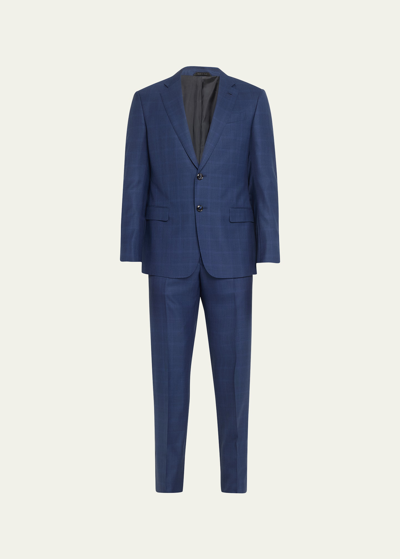 Giorgio Armani Men's Wool & Mohair-blend Single-breasted Suit In Bright Blue