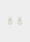 FANTASIA BY DESERIO 14K WHITE GOLD PEARLY POST EARRINGS