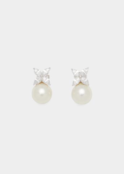 Fantasia By Deserio Sterling Silver Pearly Post Earrings