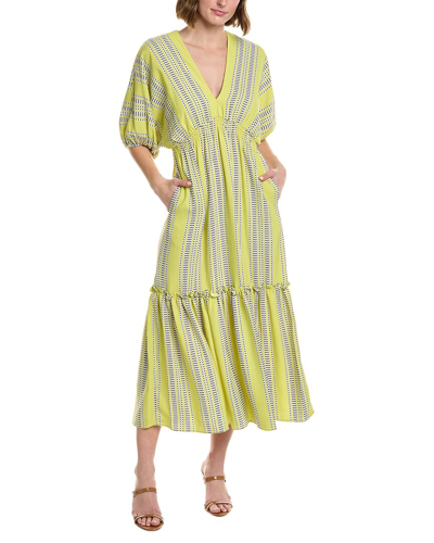 Taylor Printed Midi Dress In Yellow