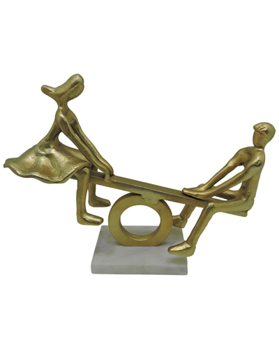 Sagebrook Home Metal 17in Couple On Swing In Gold