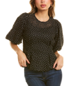 GRACIA GRACIA FLOWER EMBROIDERED TOP