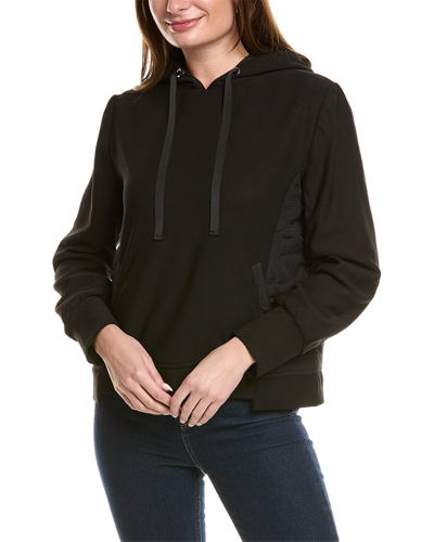 Gracia Back Puffer Regular Fit Hoodie In Black