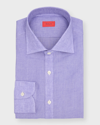 Isaia Men's Solid Linen Sport Shirt In Pastel Purple