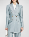 GIORGIO ARMANI TEXTURED VISCOSE DOUBLE-BREASTED BLAZER