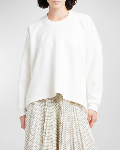 Plan C Oversize Cinched Cotton Sweater In White