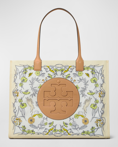 Tory Burch Ella Hot Air Balloon-print Tote Bag In Rabbit Field