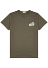 Moncler Double Badge T-shirt In Khaki