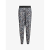 Allsaints Womens Nala Graphic-print Tapered-leg Recycled-polyester Trousers In Black