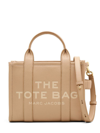 Marc Jacobs The Leather Small Tote Camel Handbag In Nude & Neutrals