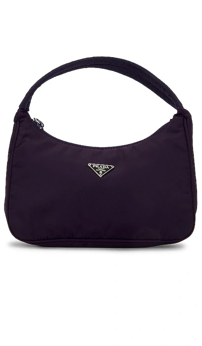 Fwrd Renew Esg Luxury Prada Mini Hobo Bag In Purple
