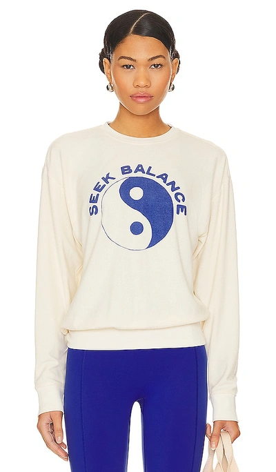 Spiritual Gangster Seek Balance Relaxed Savasana Sweatshirt In Winter White