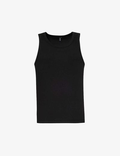 Entire Studios Mens Soot Fitted Ribbed Stretch-cotton Tank Top In Black
