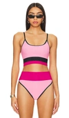 Beach Riot Eva Bikini Top In Amour Colorblock