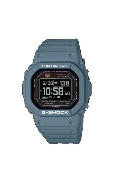 Pre-owned Casio G-shock Dwh5600-2 Blue Move Heart Rate Monitor Solar Activity In Box