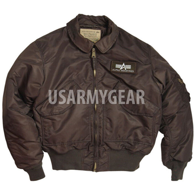 Pre-owned Alpha Made In Usa Cwu  Industries Us Army Pilot Flight Military Bomber Af Jacket In Dark Brown / Chocolate